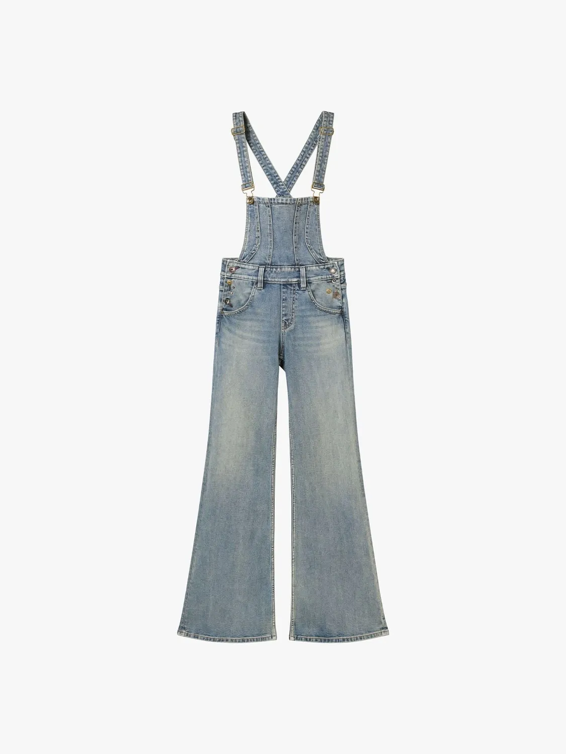 Miss Sixty Multi-Button denim jumpsuit vintage dark blue stretch