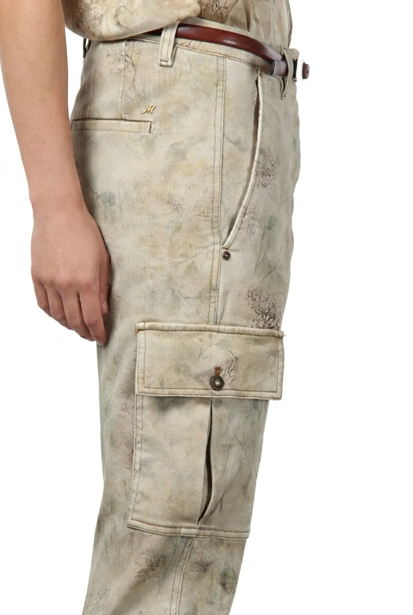 Mason's Marlene Cargo cargobukser offwhite blomst