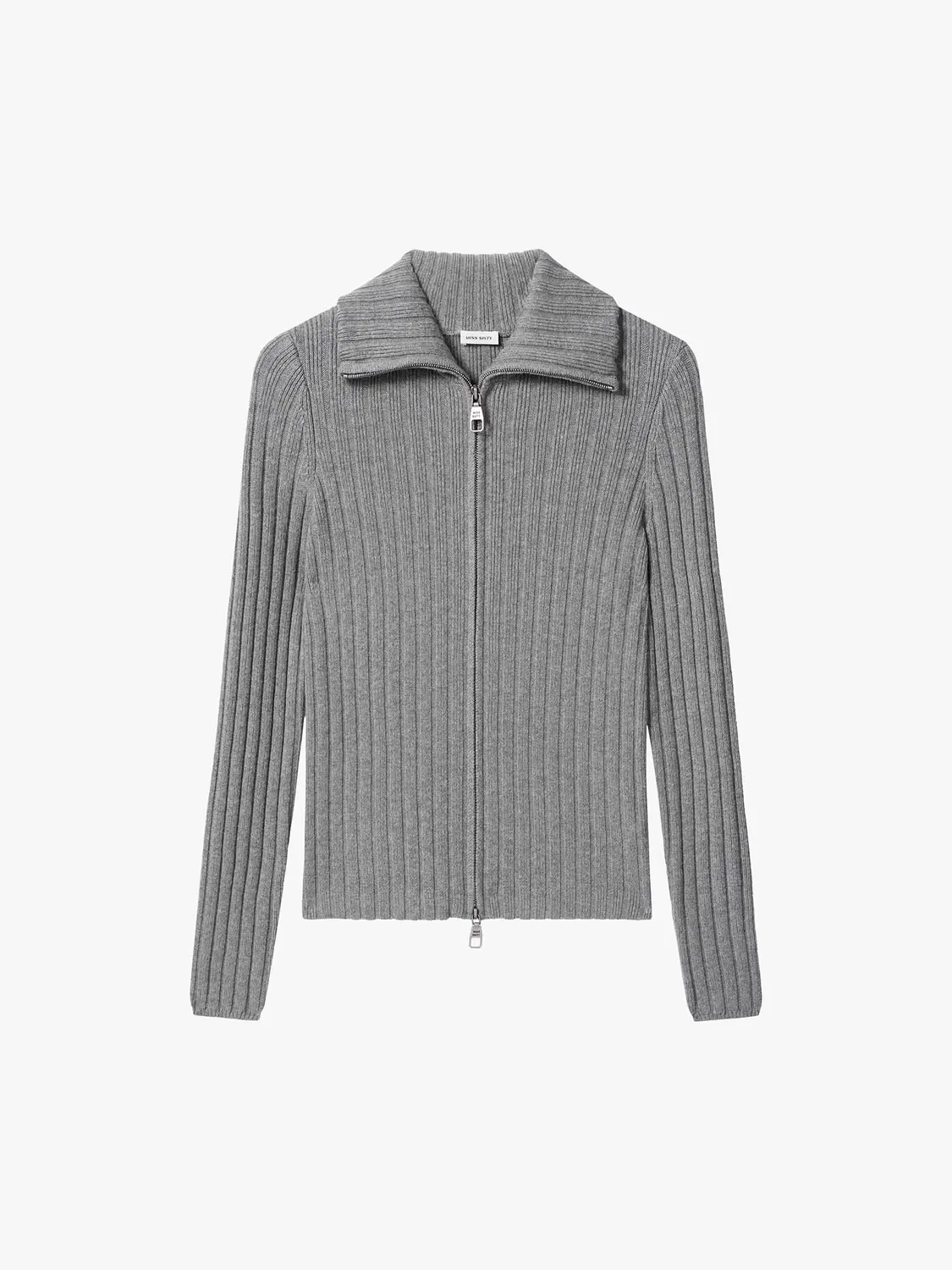Miss Sixty Knit Cardigan heather grey uld lynlås