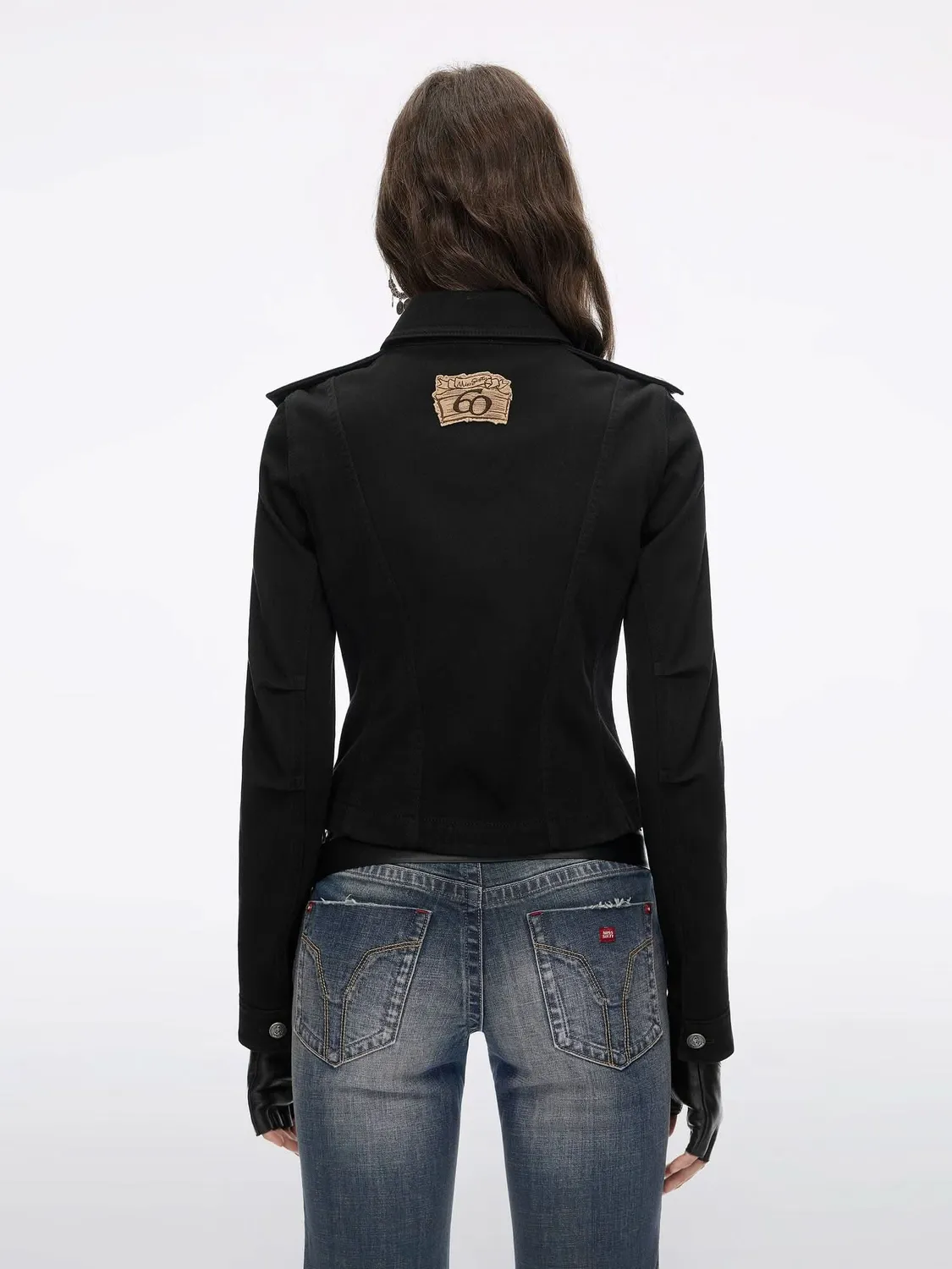 Miss Sixty Double-Breast Button Blazer blazer sort bomuld