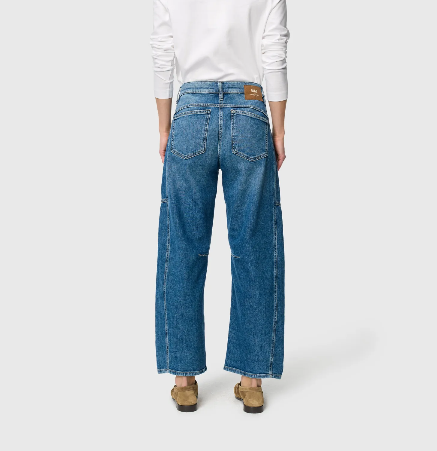 MAC Jeans Ohio Barrel jeans mellemblå stretch