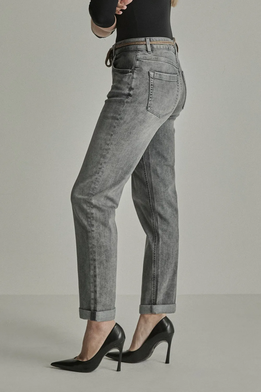 Para Mi Bobby jeans Dark Grey løs pasform høj talje