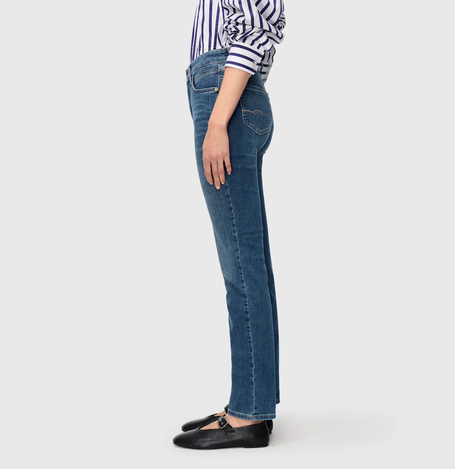 MAC Melanie 5040 straight jeans mellemblå stretch