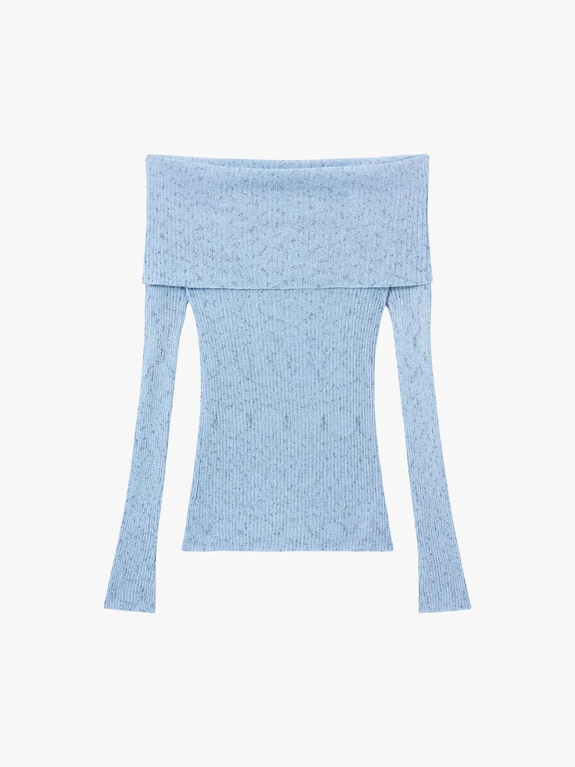 Miss Sixty strikbluse light blue off-shoulder