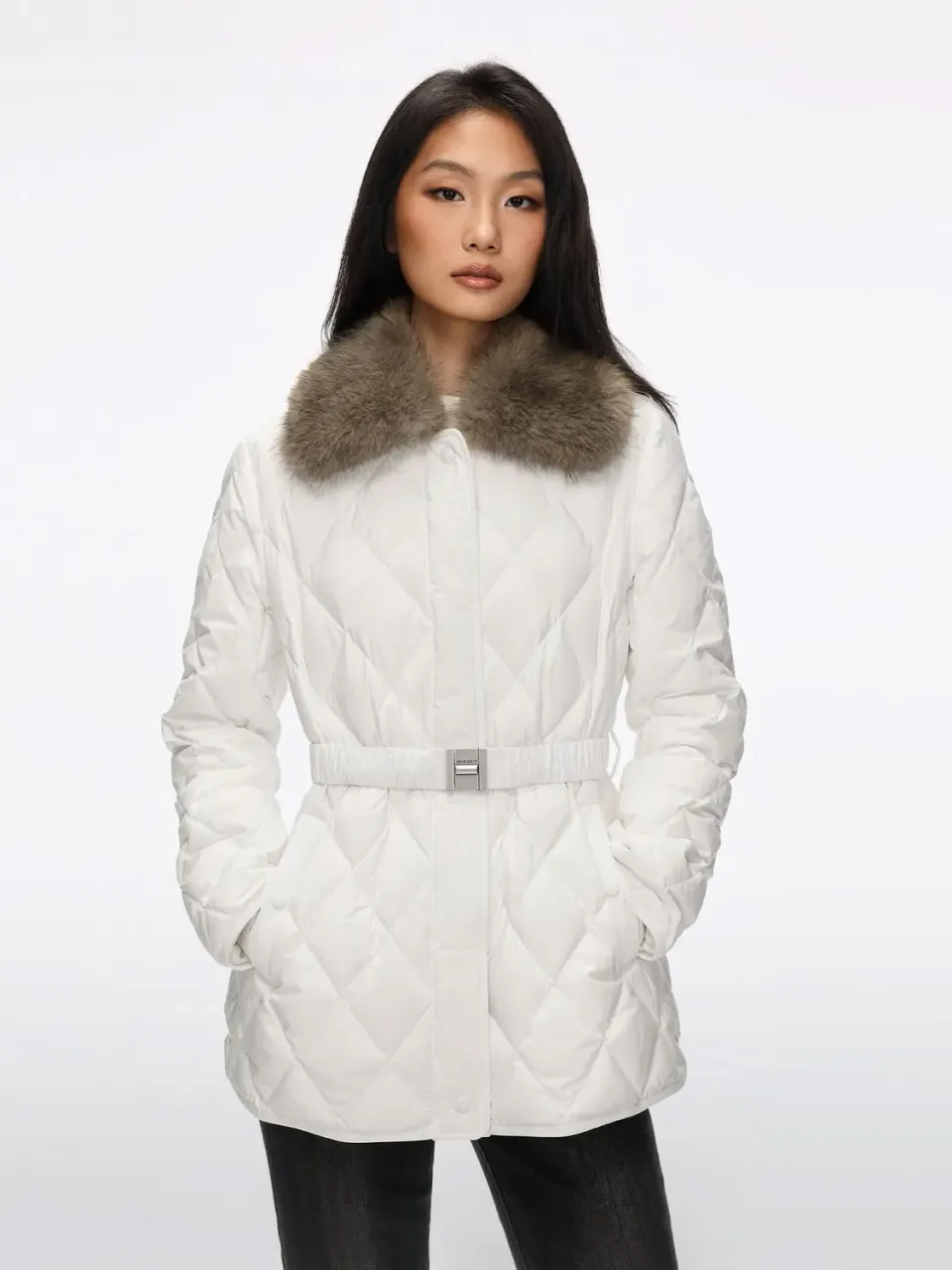Miss Sixty Belted Pufferjakke vinterhvid dun