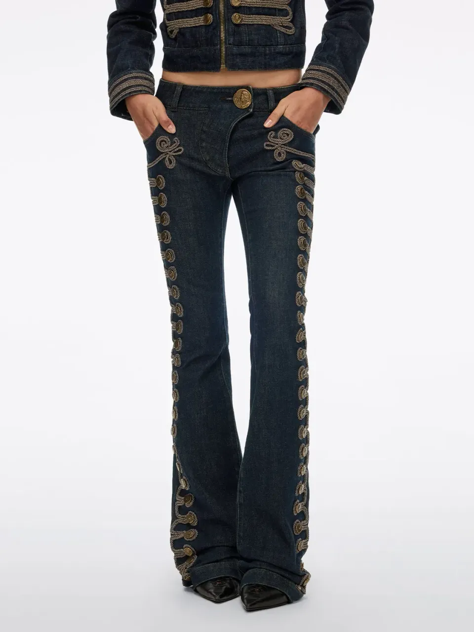 Miss Sixty Napoleon Flare Jeans lavtaljede denimblå
