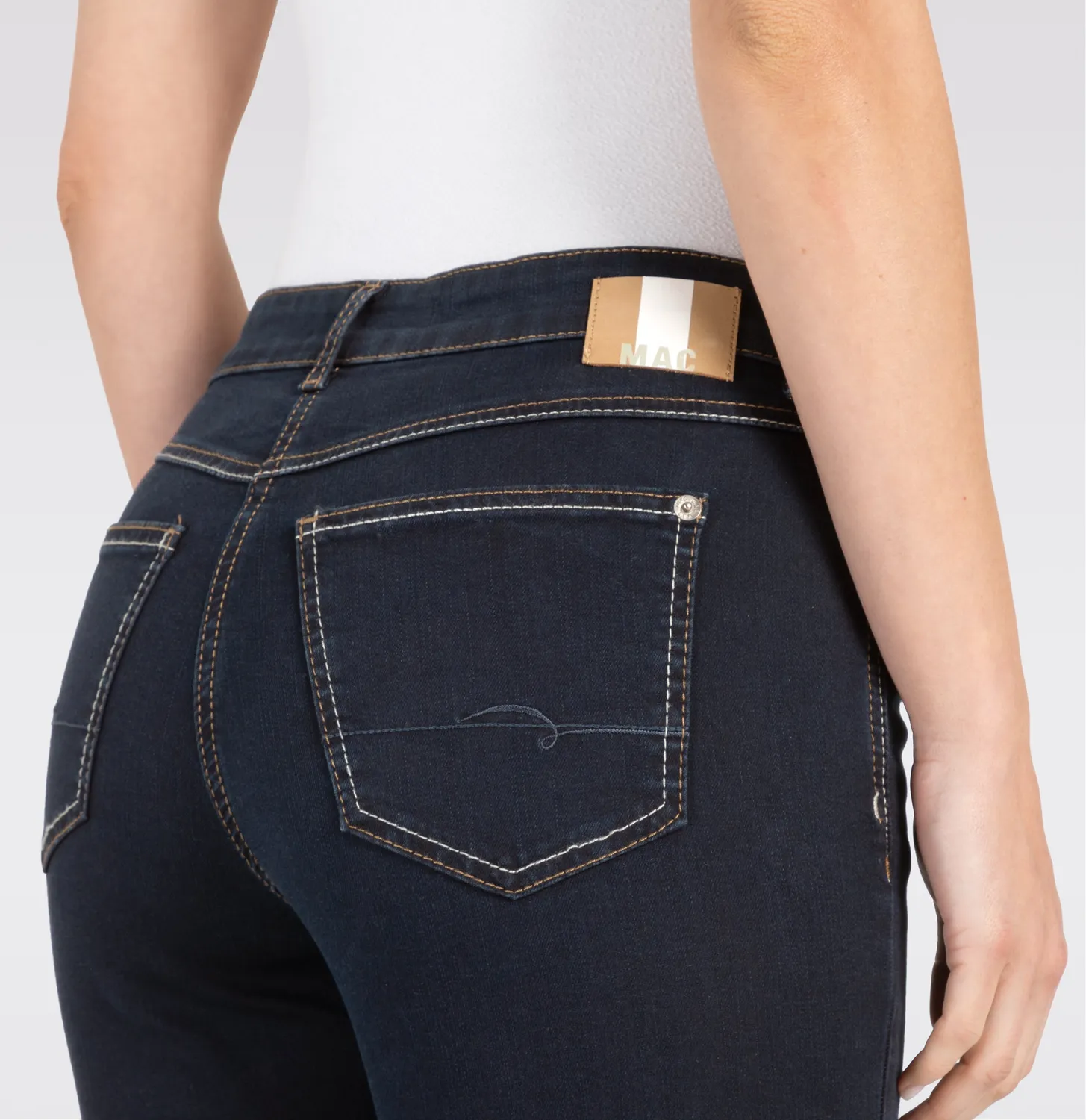 MAC Angela jeans mørkeblå straight recycled