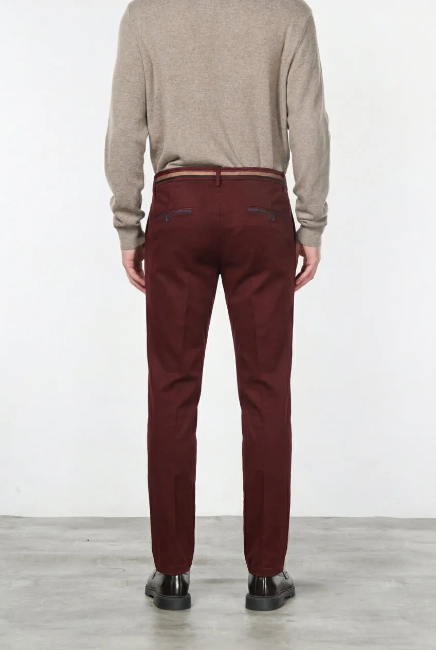 Mason's Torino Winter chinobukser slim – mørkerød