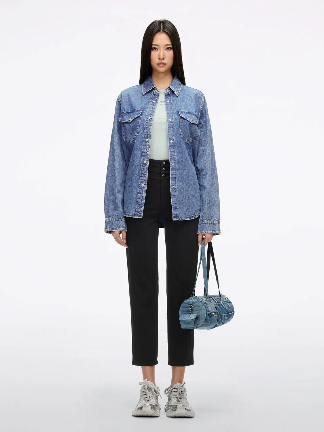 Miss Sixty Denim Shirt lyseblå relaxed 100% bomuld