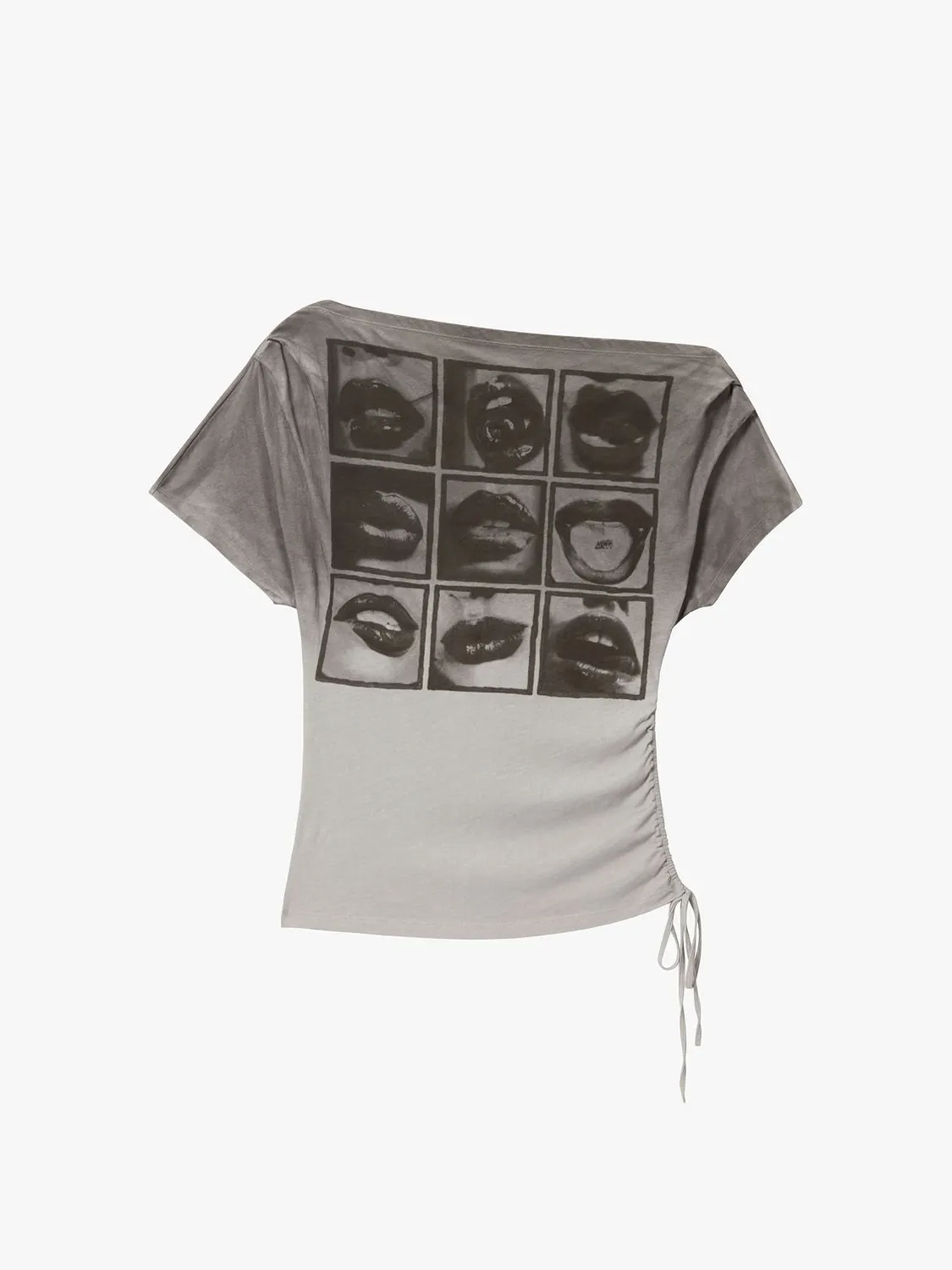 Miss Sixty Off-Shoulder T-shirt off white print