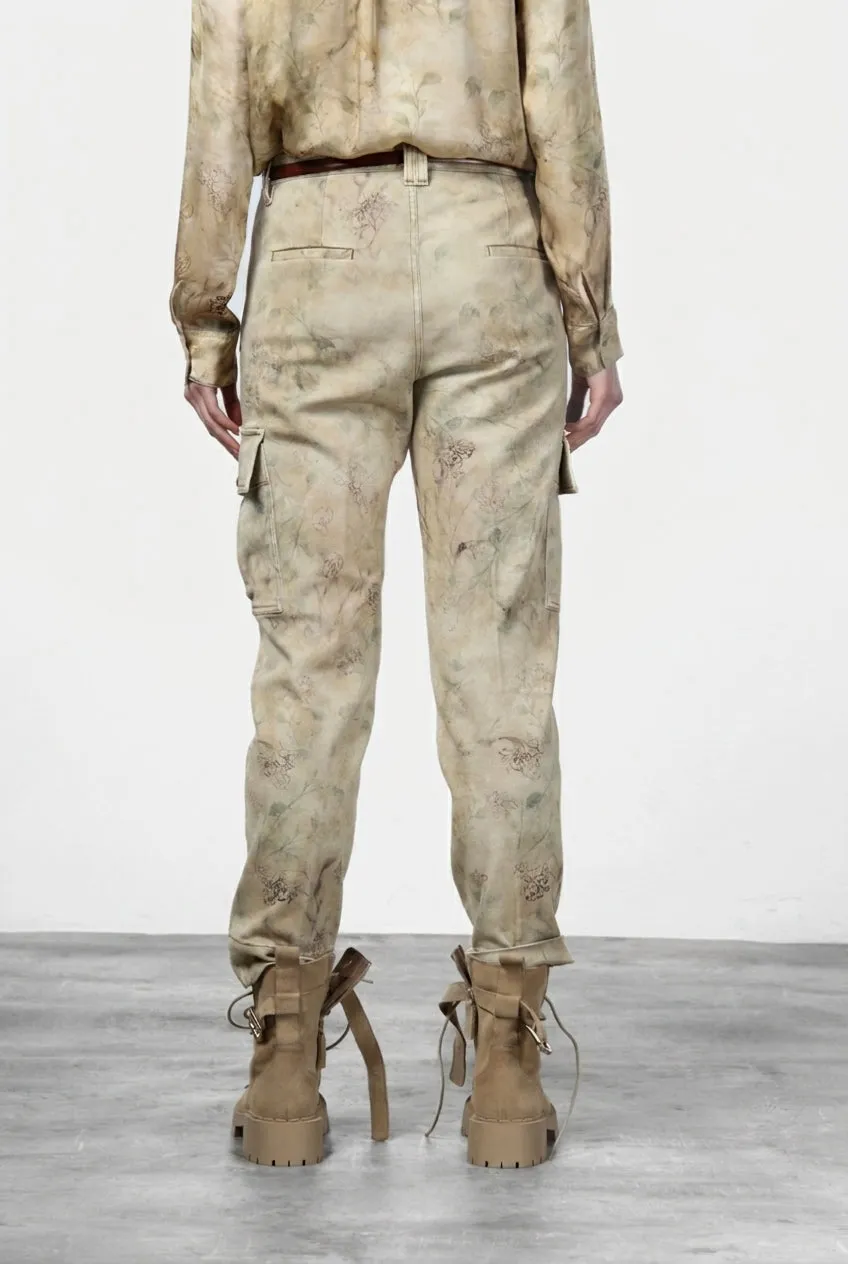 Mason's Marlene Cargo cargobukser offwhite blomst