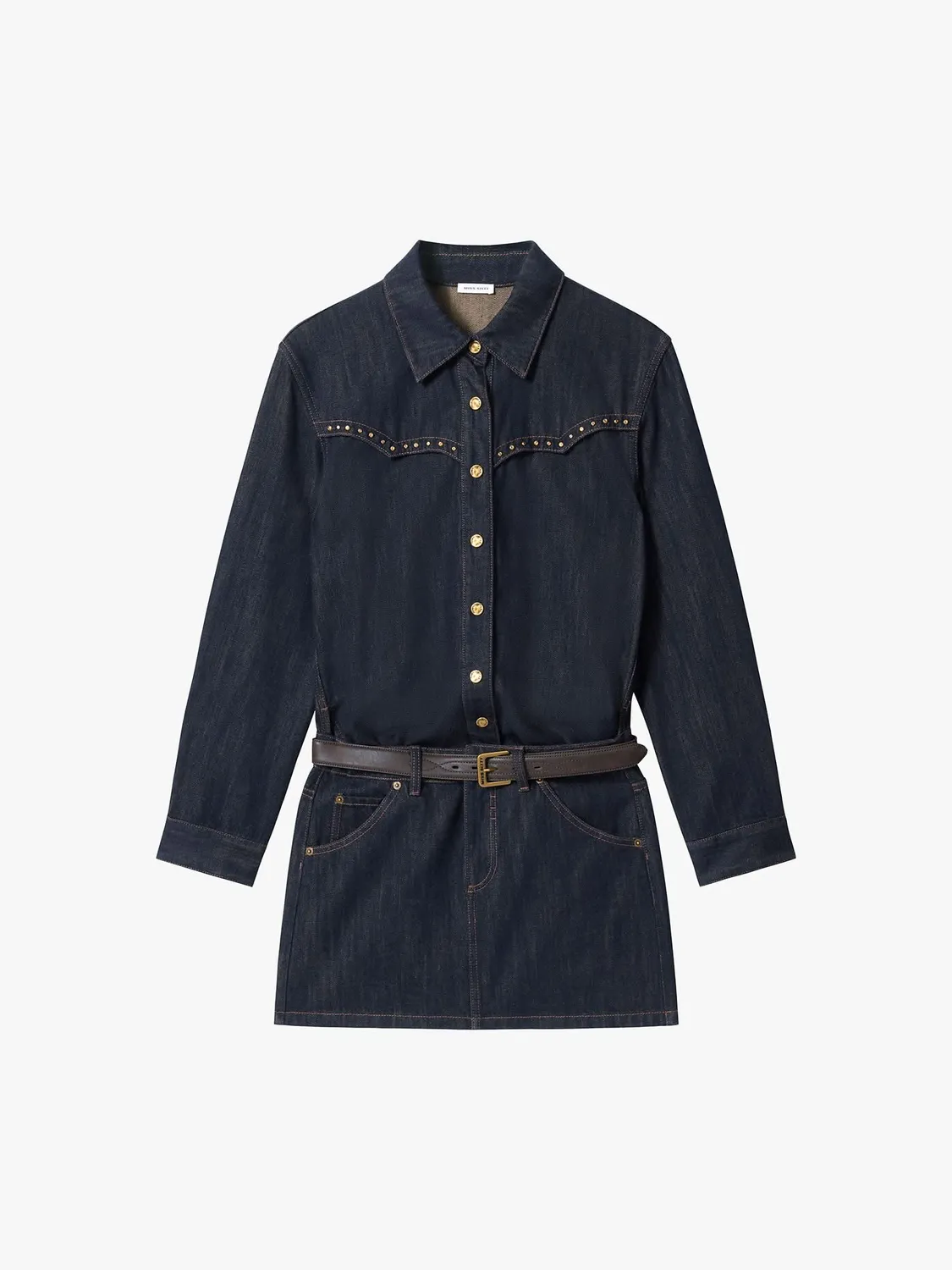 Miss Sixty Belted denimkjole mørkeblå bomuld