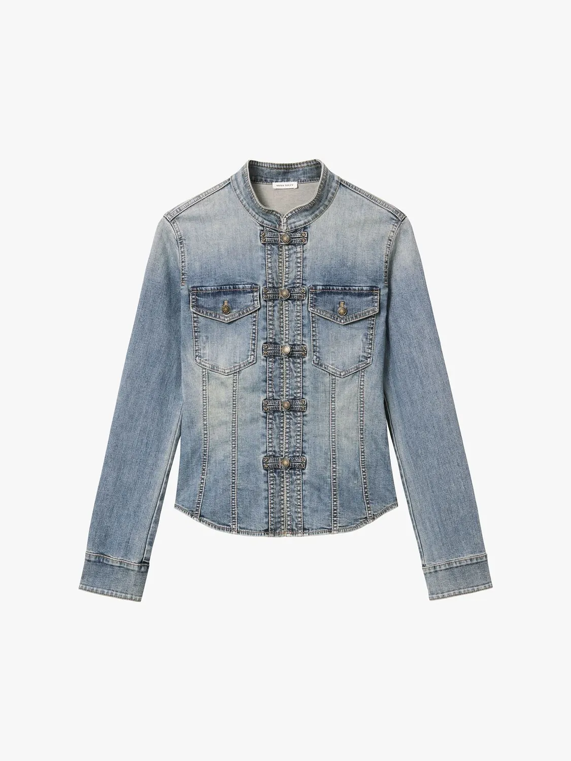 Miss Sixty Frog-Button denimskjorte vintage dark blue