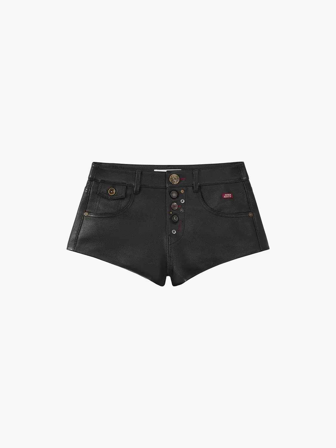Miss Sixty lædershorts sort ægte skind lige ben