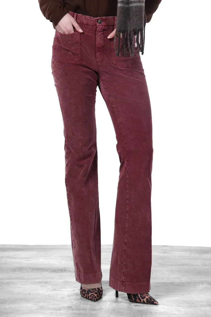 Mason's New York Flare chinobukser mosto slim fløjl