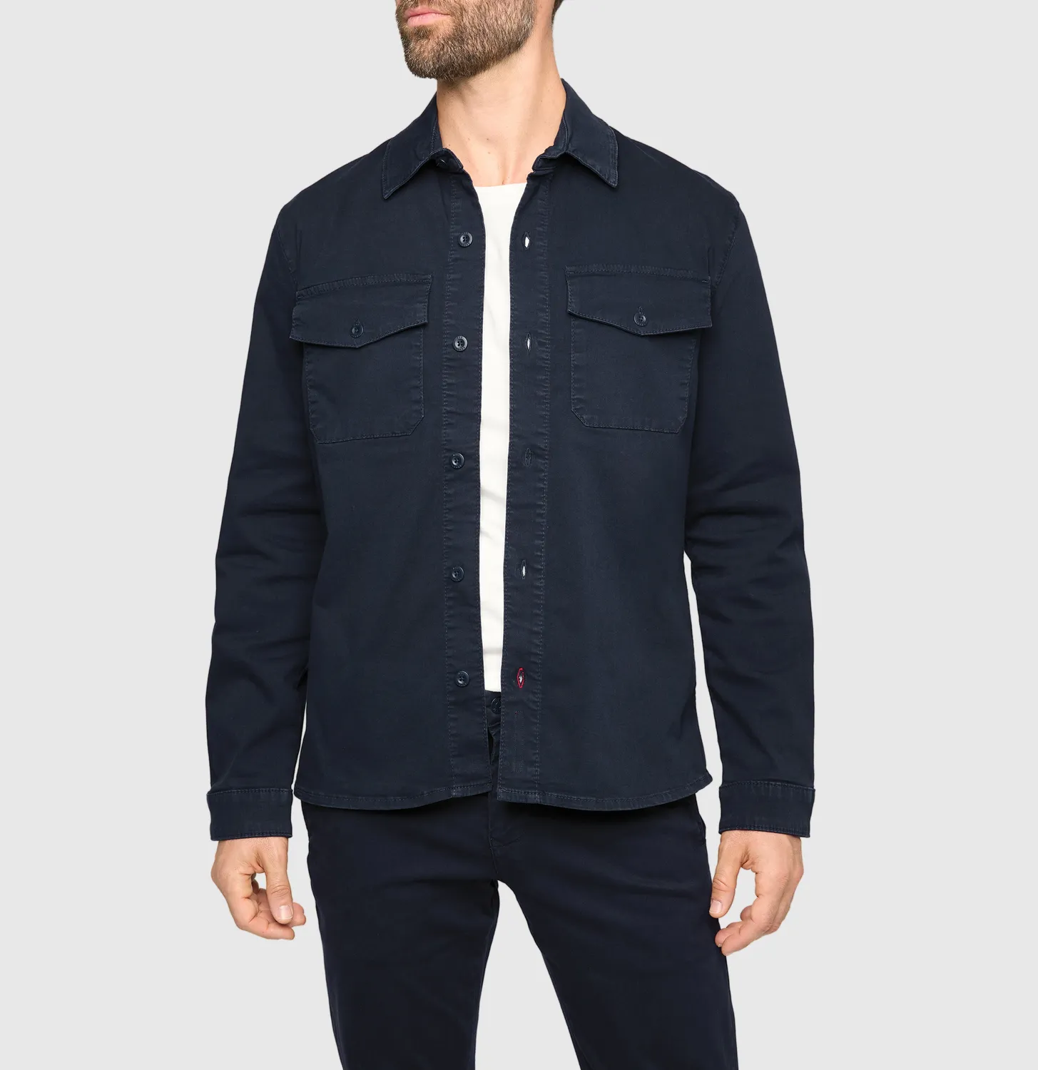 MAC Overshirt 0201 denimskjorte mørkeblå stretch