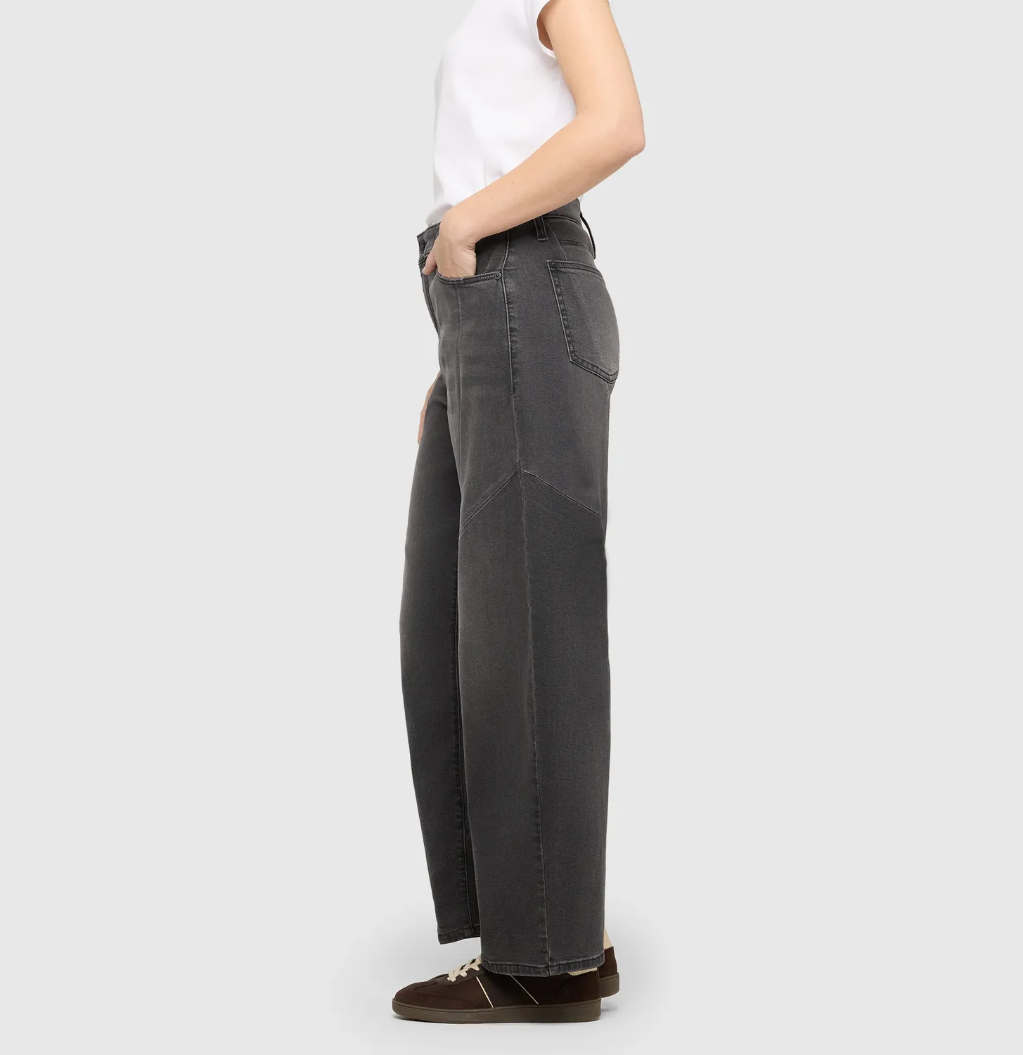 MAC Dakota Barrel 3159 barrel jeans grå høj talje
