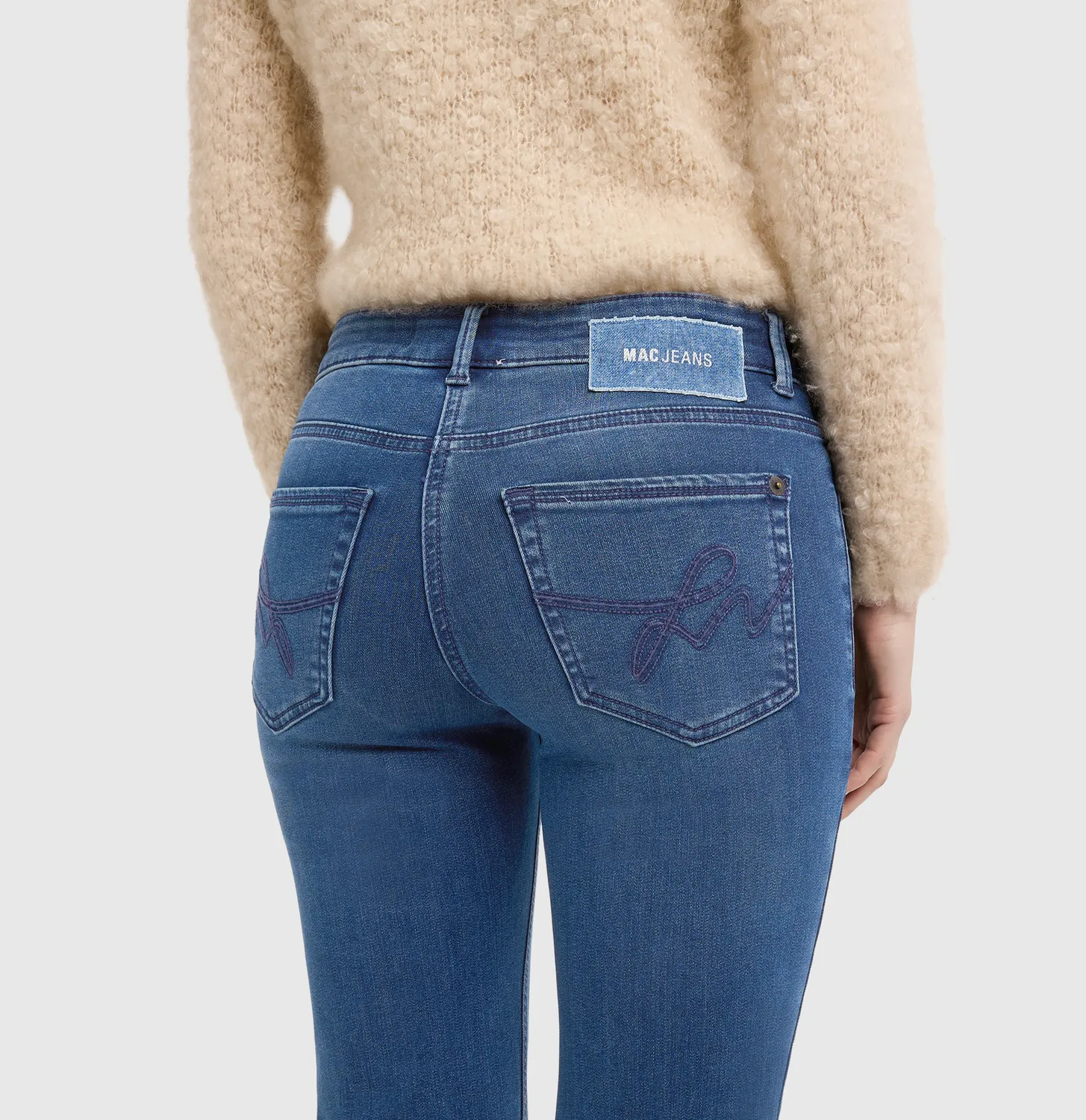 MAC Carrie slim fit jeans mellemblå vinterdenim
