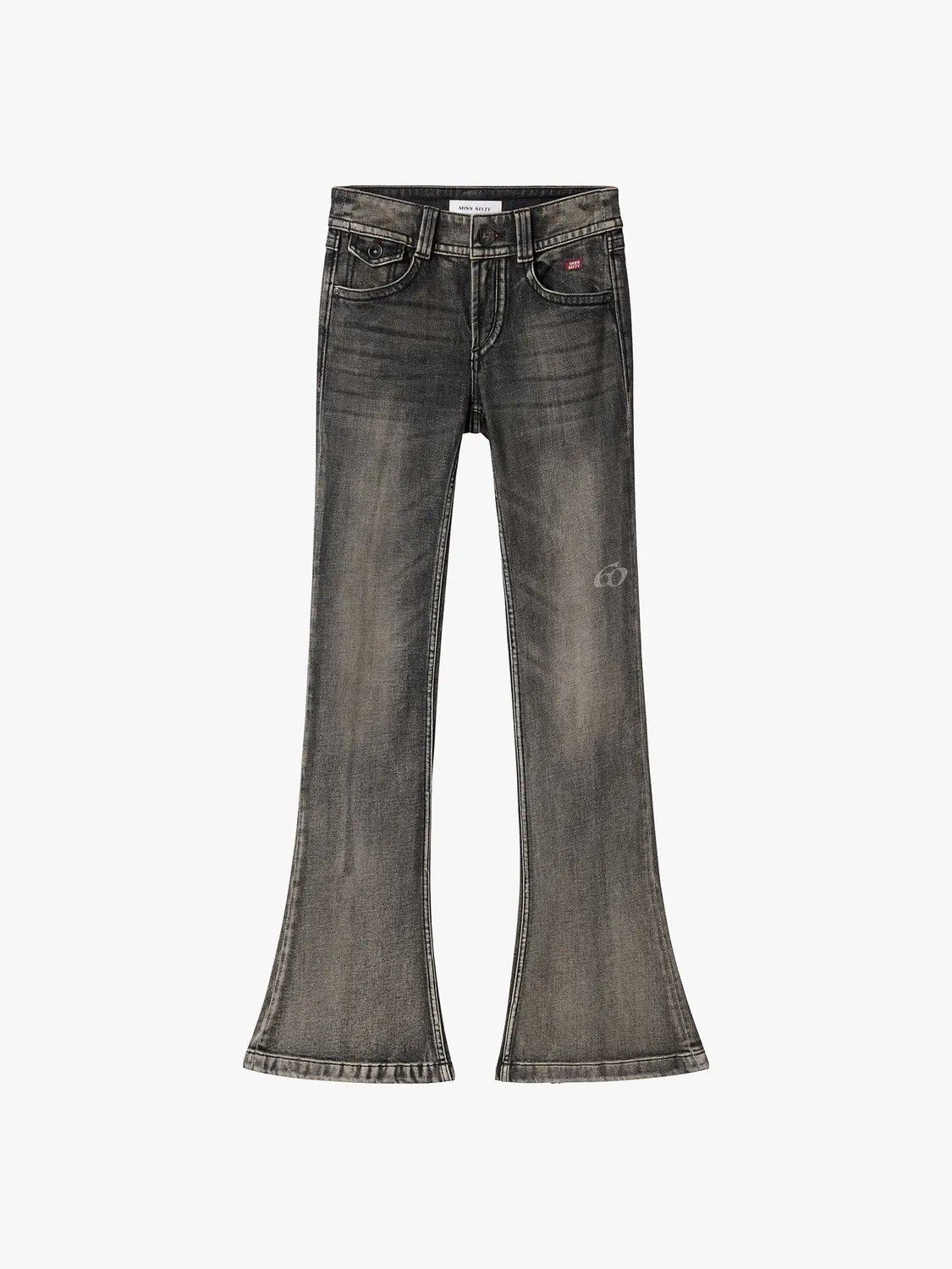 Miss Sixty Flare jeans lysegråblå flareben stretch 34"
