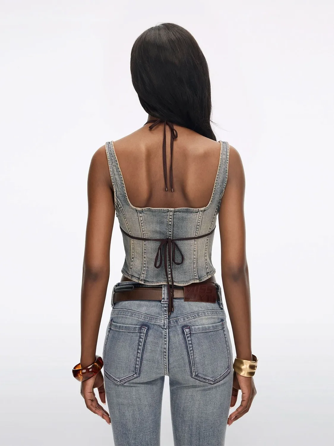 Miss Sixty denim vest sæt lyseblå 2-delt XS-L