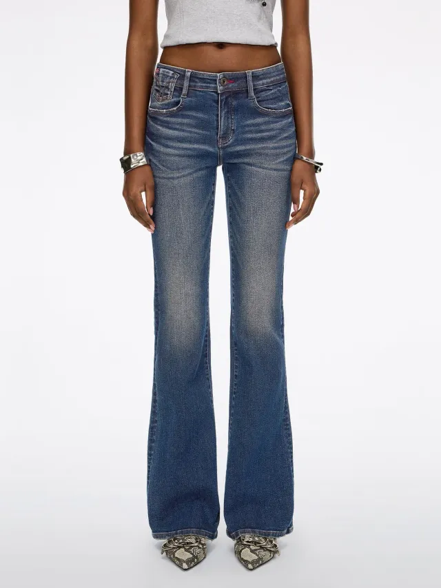 Miss Sixty Magic Plus Push-Up flare jeans mørkeblå low waist