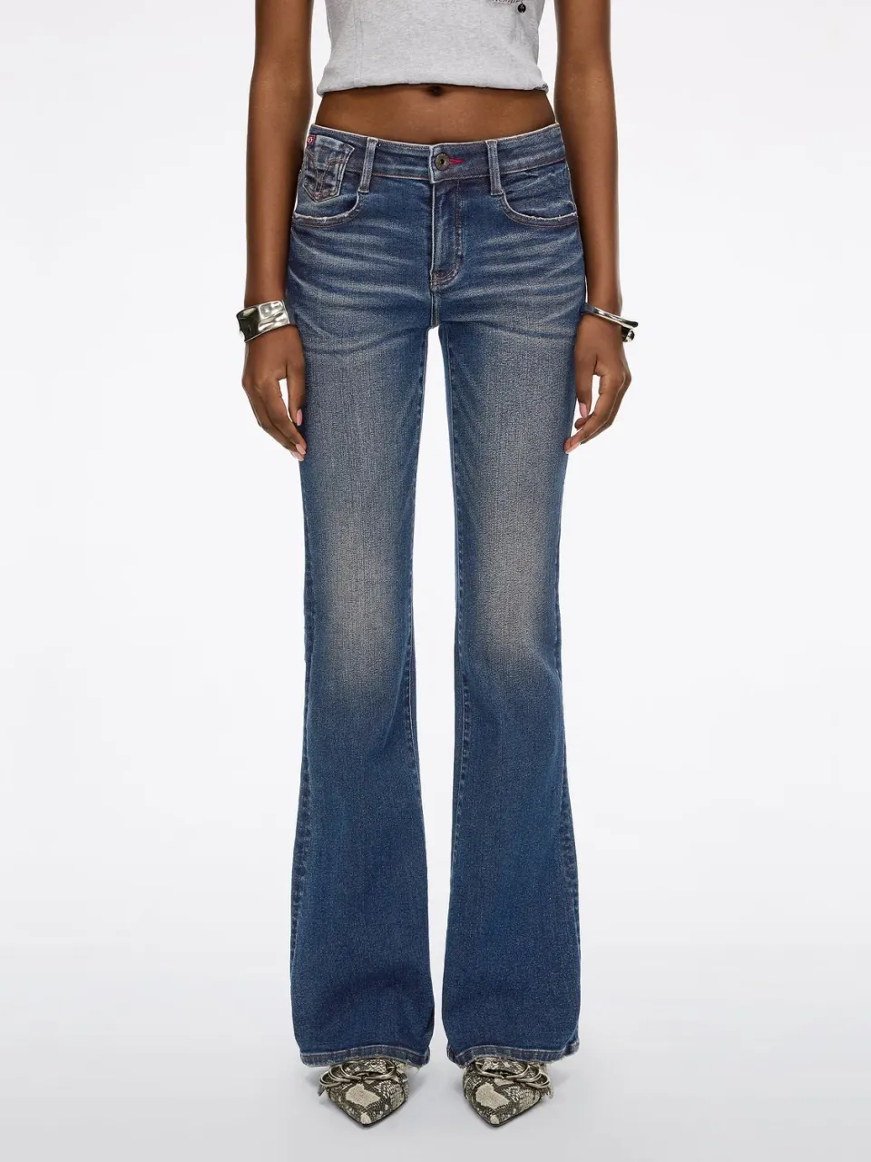 Miss Sixty Magic Plus Push-Up flare jeans mørkeblå low waist