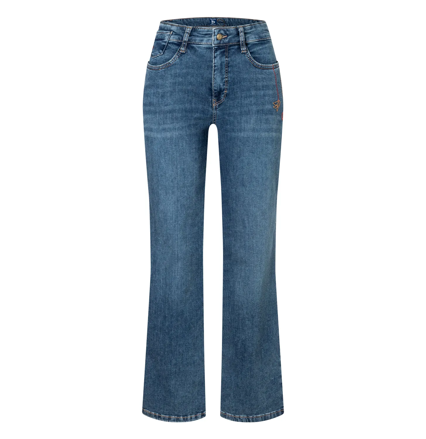 MAC Laura Peace jeans mellemblå flared