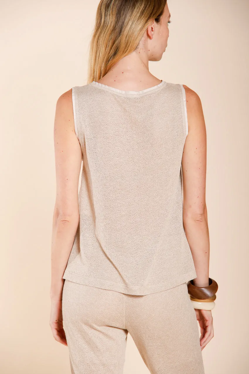 Mason's Karina ærmeløs skjorte beige viskose