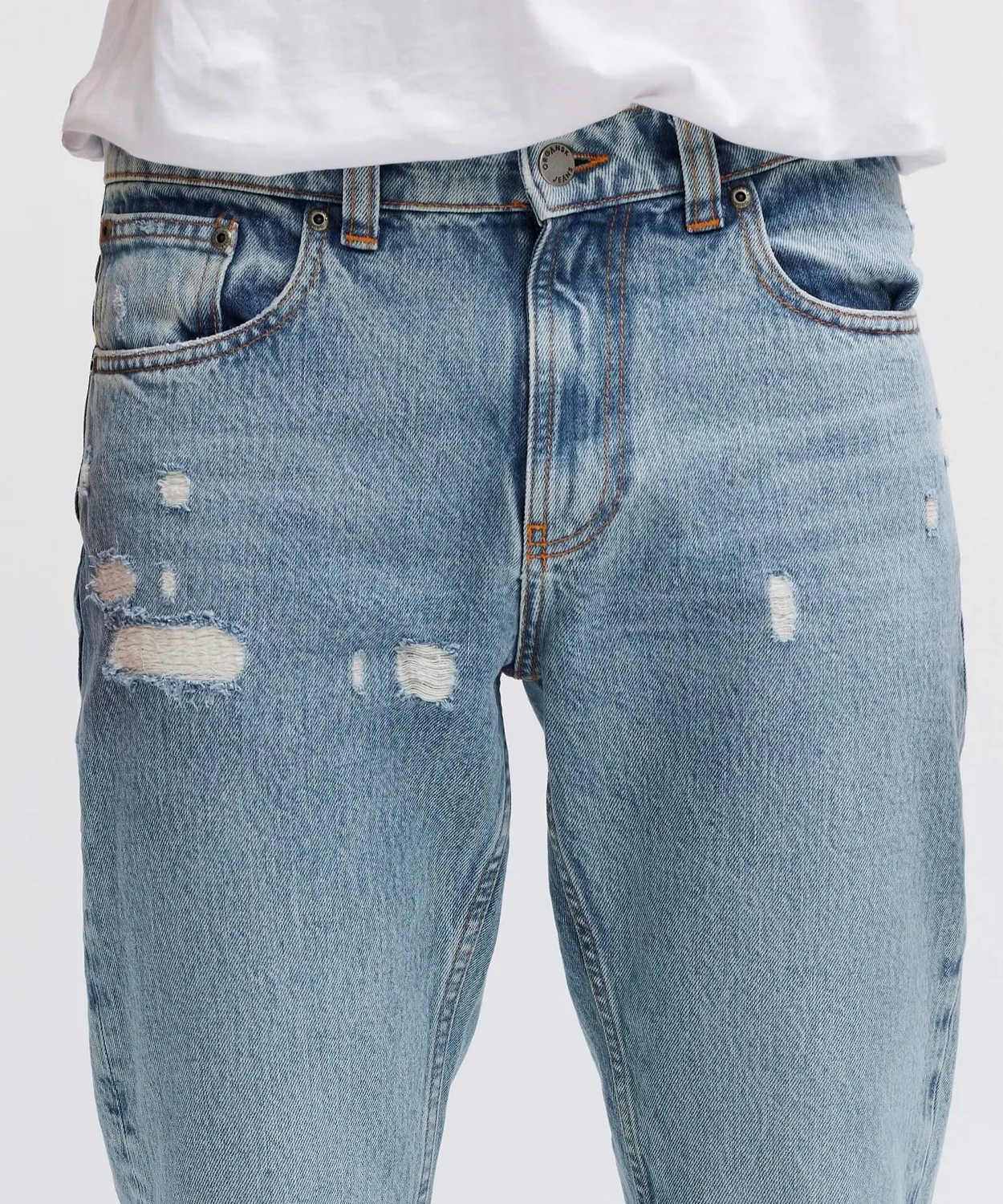 Organsk Element Arctic Revolt jeans lys vask ripped