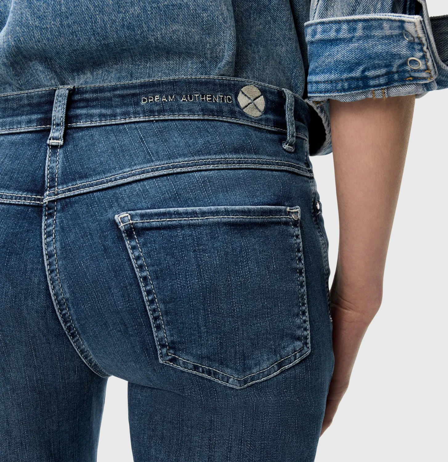 MAC Dream Cropped Authentic jeans blå straight