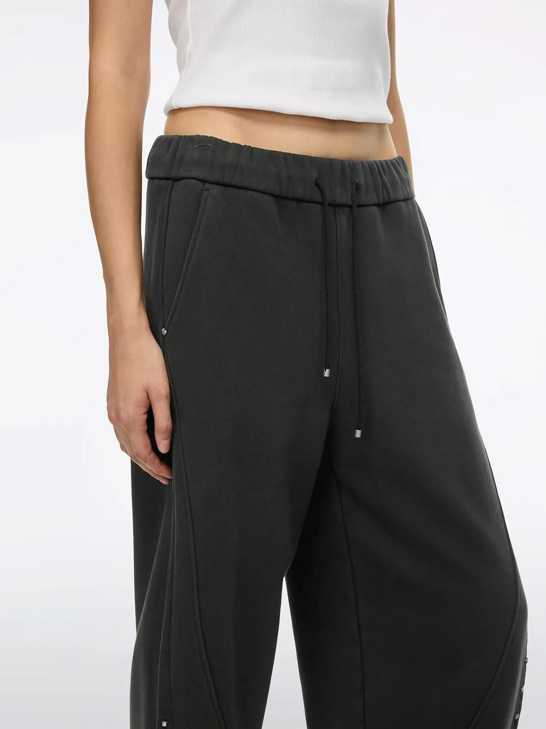 Miss Sixty Studded Barrel-Leg Bukser dark grey bomuld