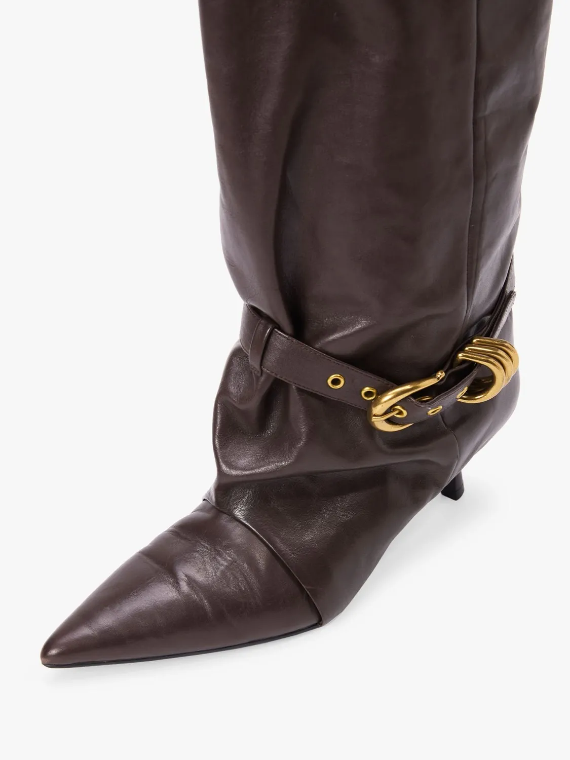 Miss Sixty Metal Decor 6M3QJ82900 knæhøje støvler dark coffee kitten heel