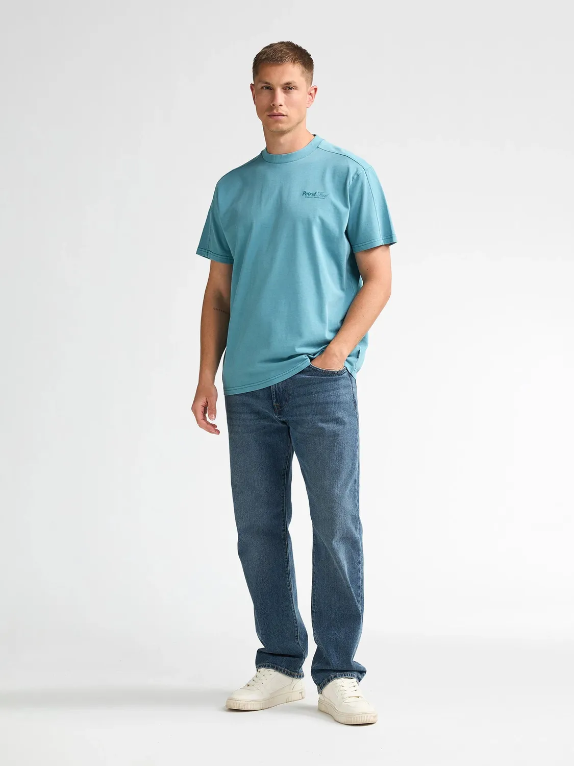 Petrol Industries Tanner T-shirt Iron Blue bomuld