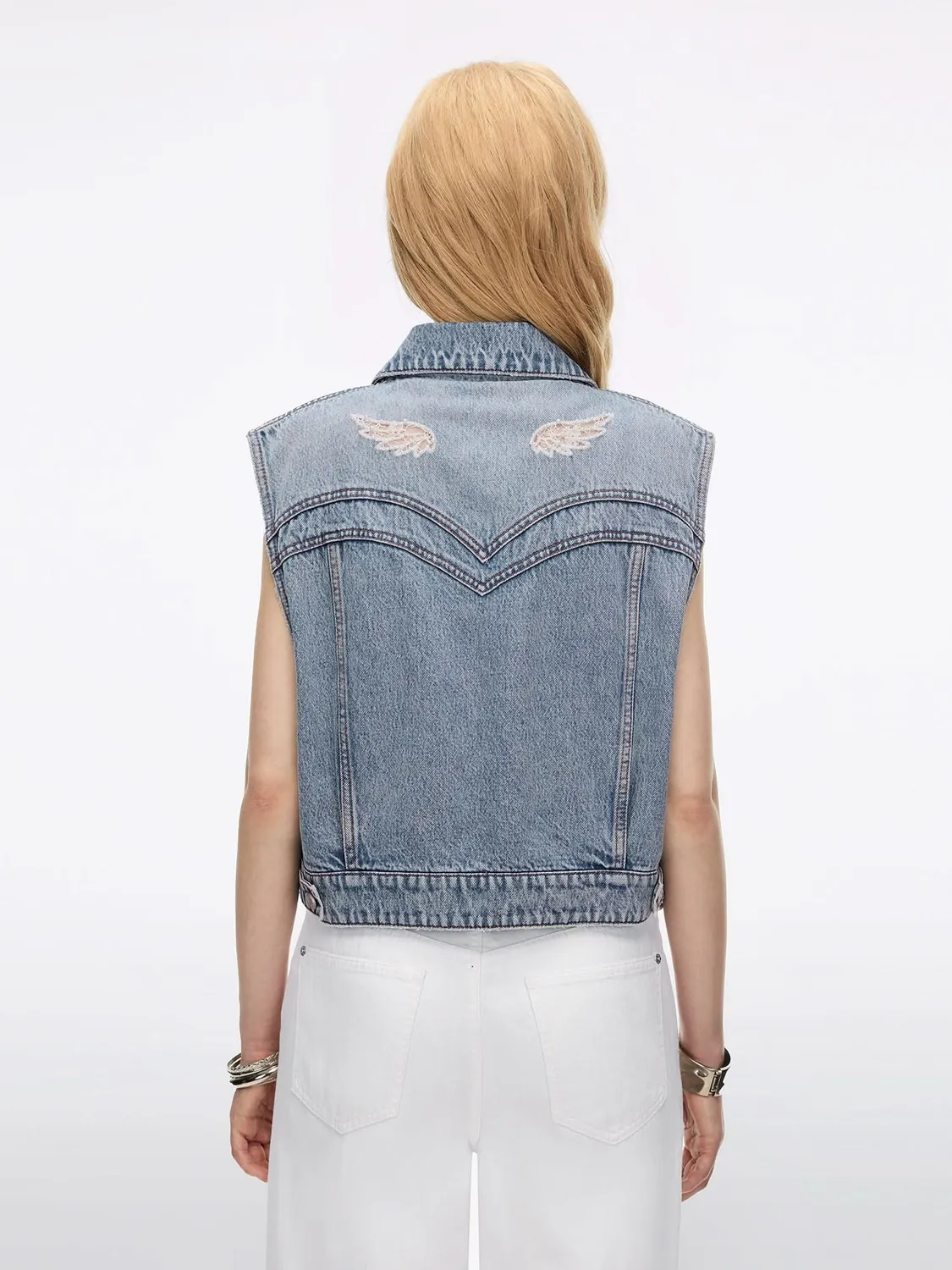 Miss Sixty 6M2WJ05100F20 denimvest lyseblå croppet