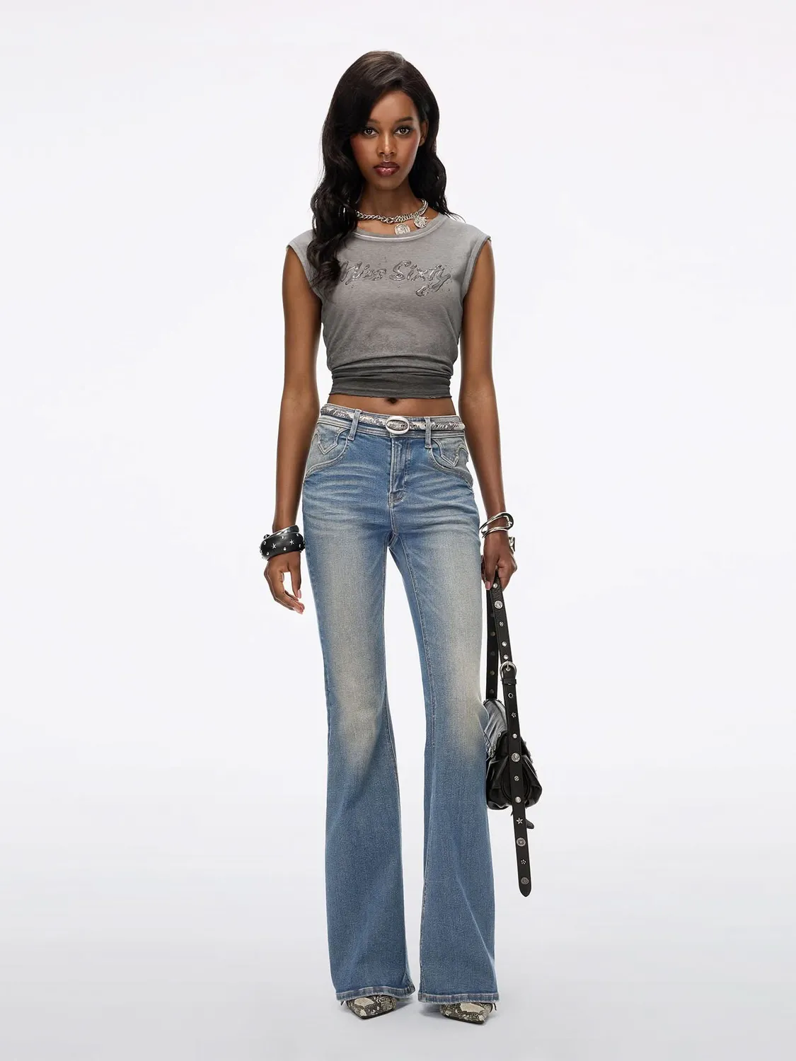 Miss Sixty Bella flare jeans mørkeblå super stretch