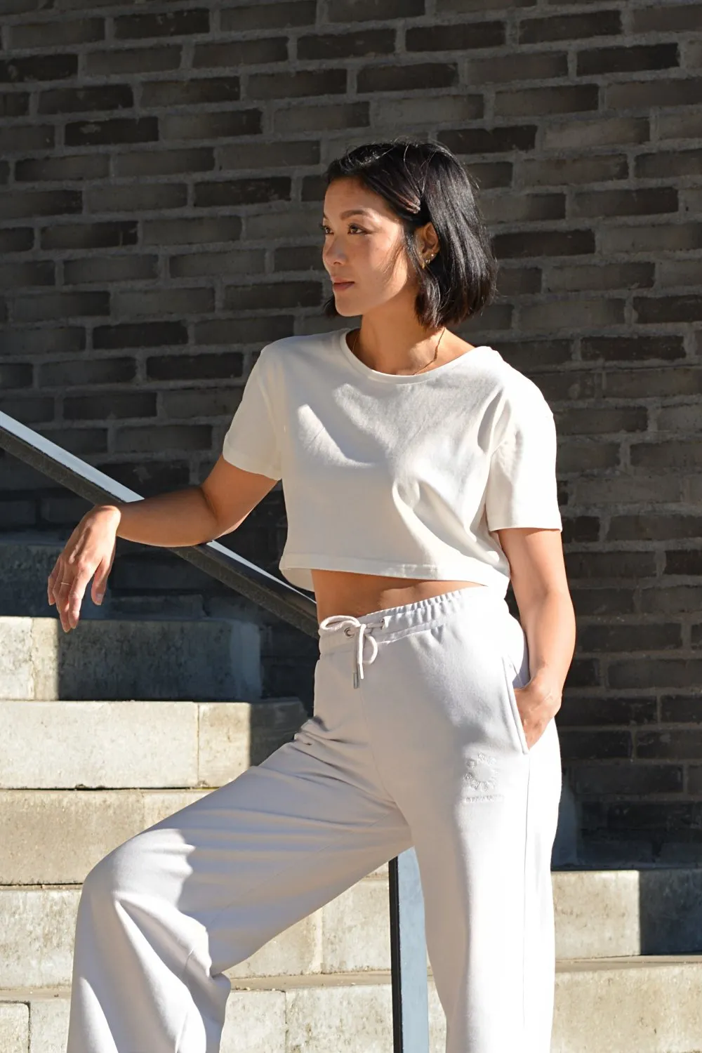 Organsk Boxy Crop cropped t-shirt off white økologisk