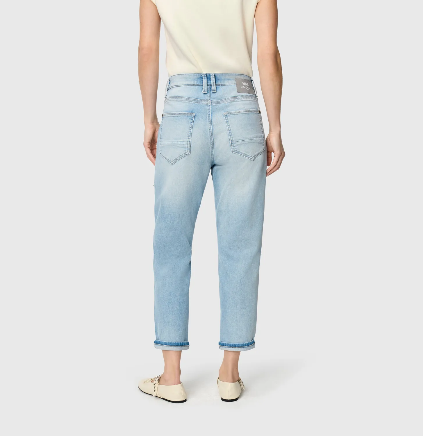 MAC Iowa Baggy jeans lyseblå cropped relaxed