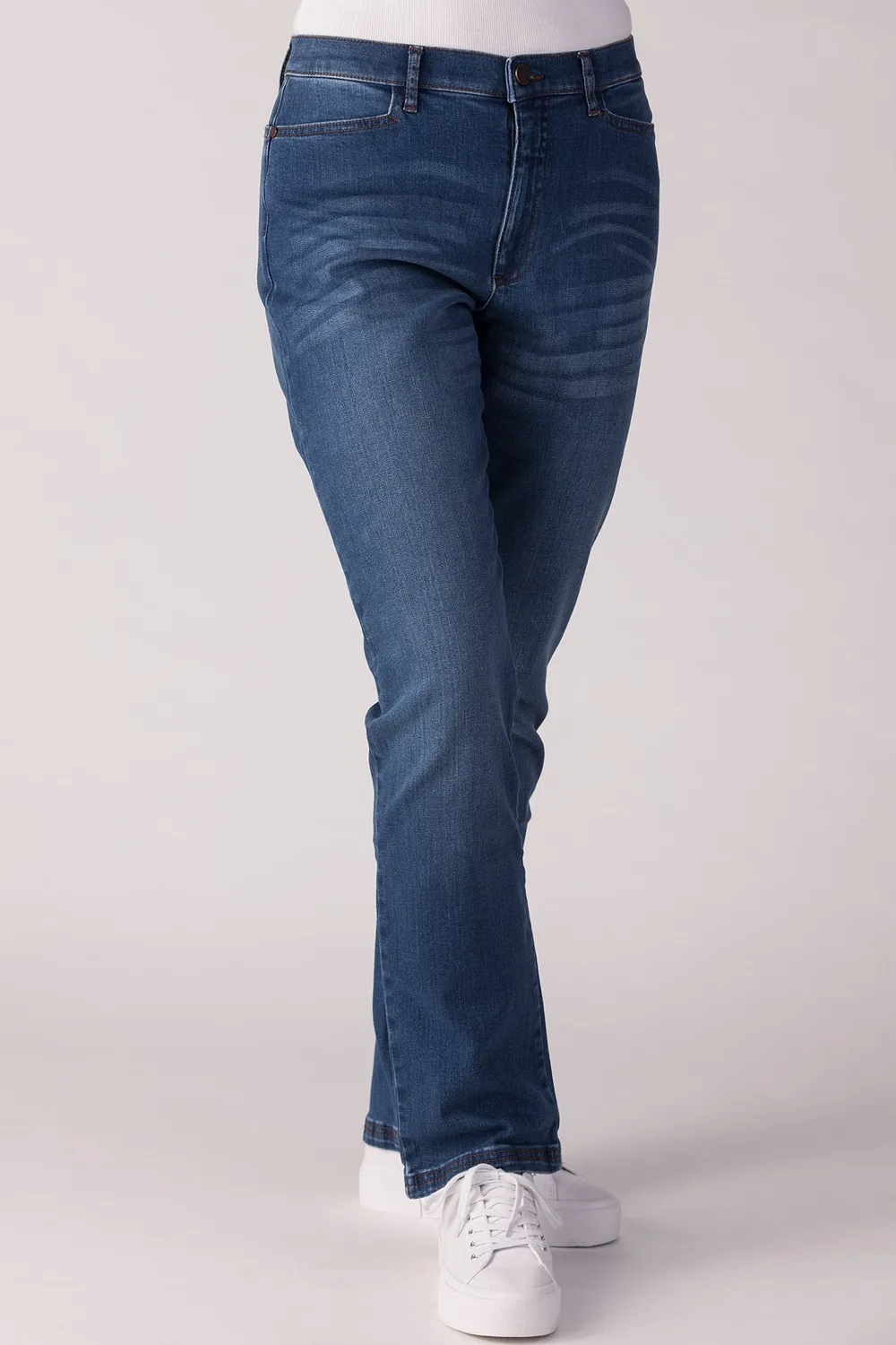 Merrytime Maria Regular jeans lys denim med slid