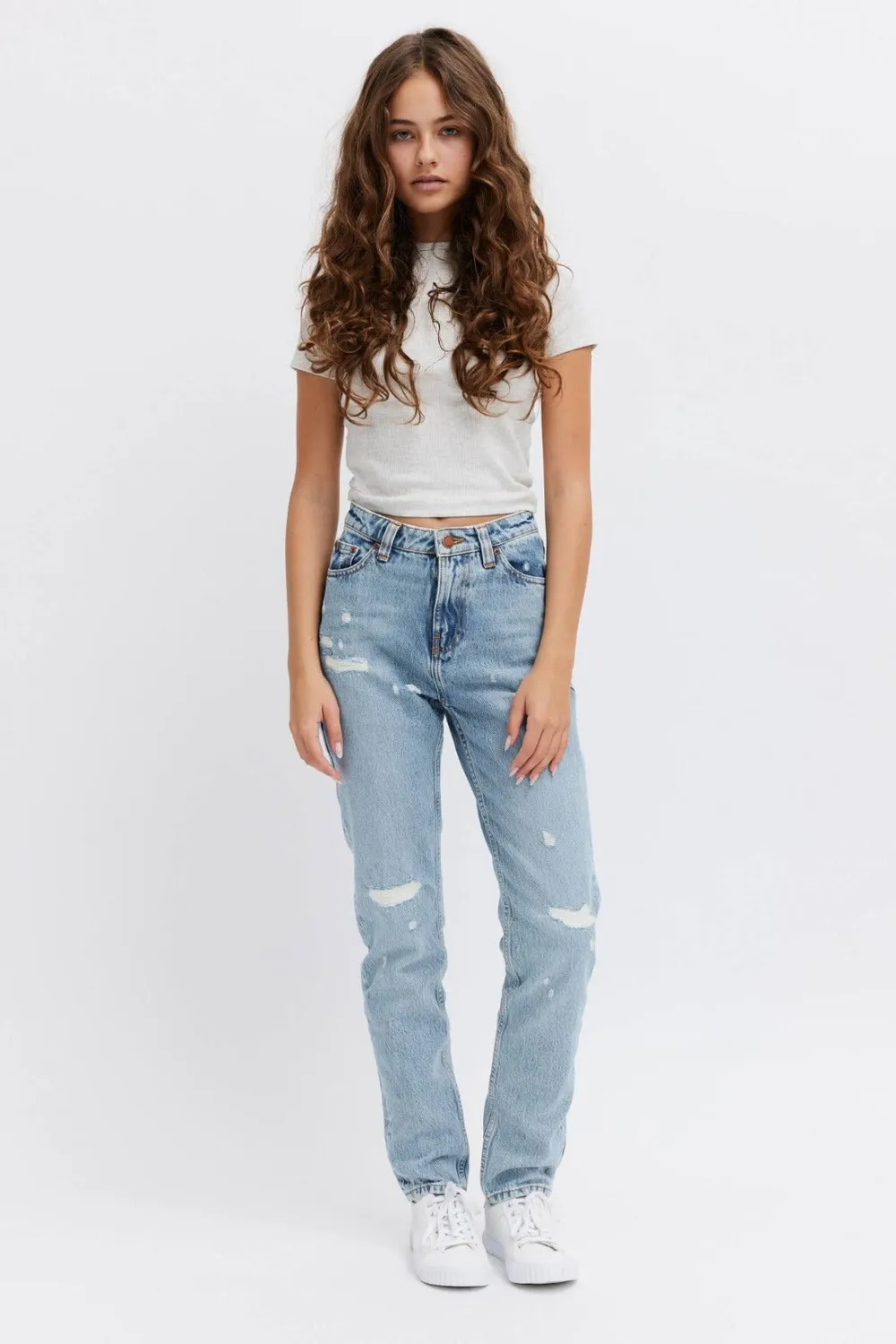 Organsk Oxygen Raw Rebellion jeans tapered høj talje