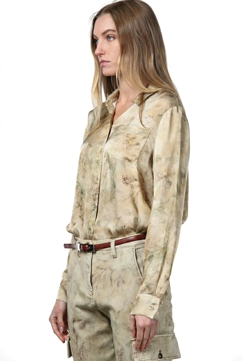 Mason's Sharon skjorte off-white blomstret viskose
