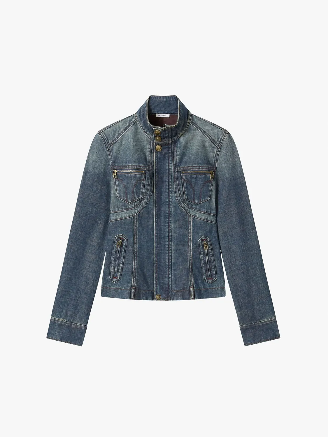 Miss Sixty Distressed denimjakke denim blue lynlås XS-L