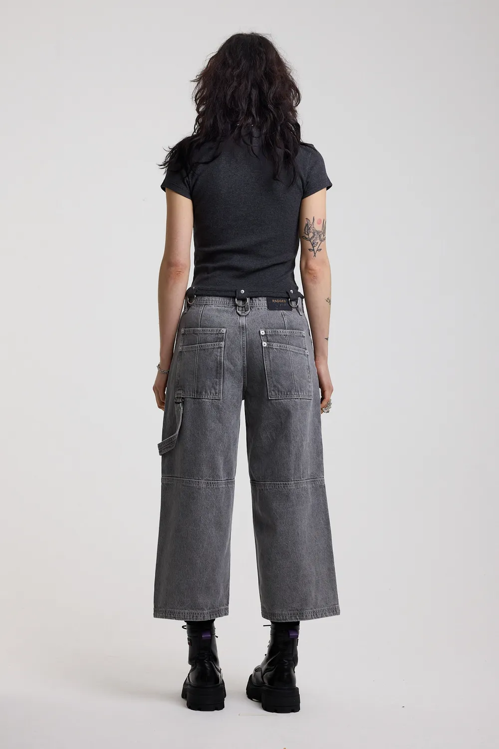 The Ragged Priest Rise Grey baggy jeans 24 grå cropped