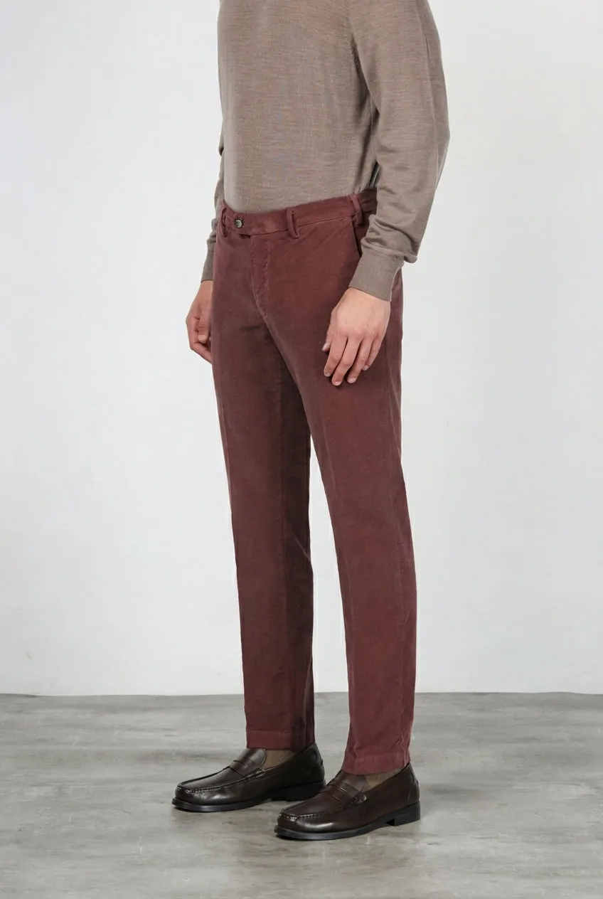 Mason's New York chinobukser bordeaux fløjl regular fit