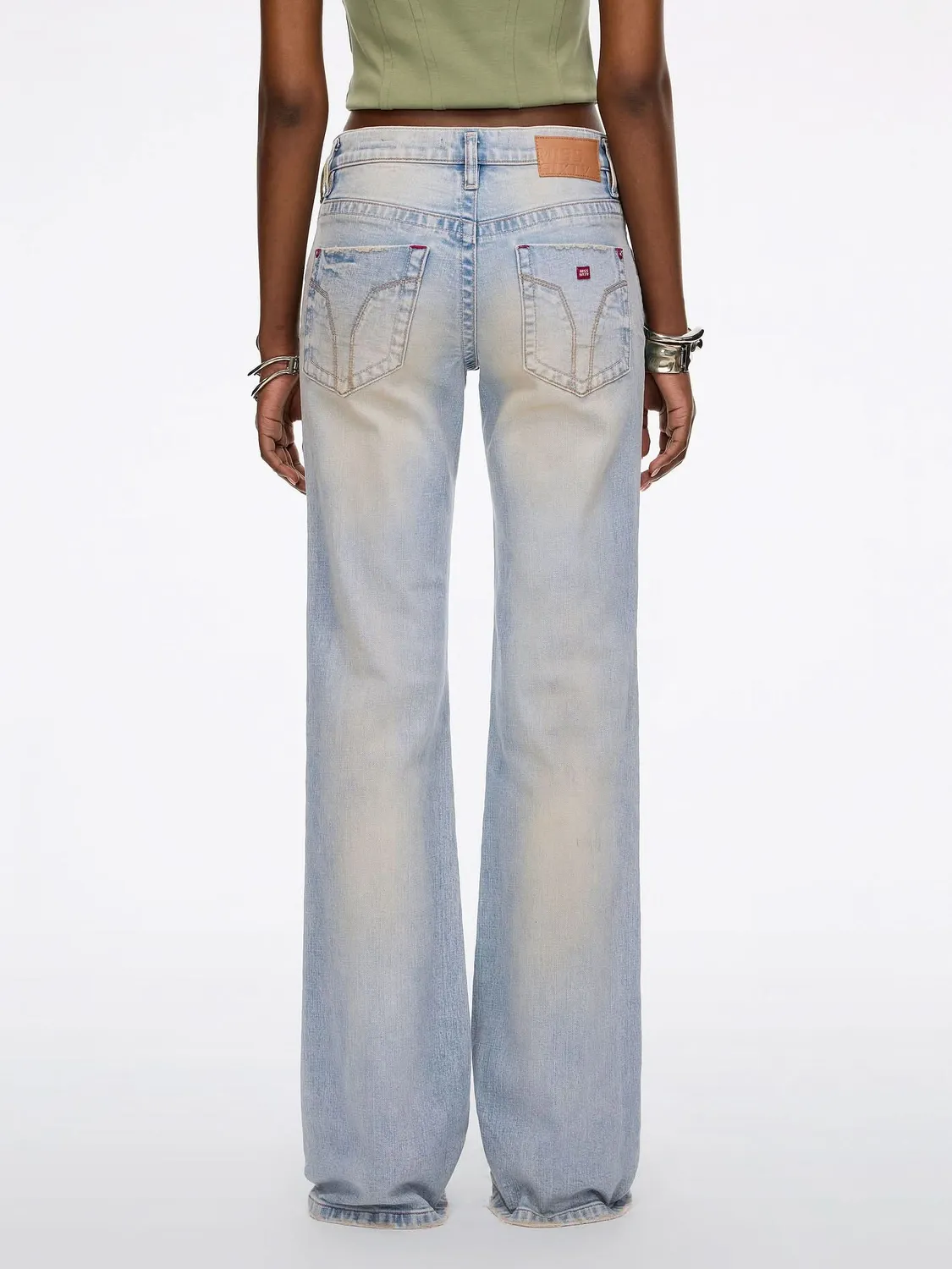 Miss Sixty Tommy Mid-Rise Flare jeans lyseblå stretch