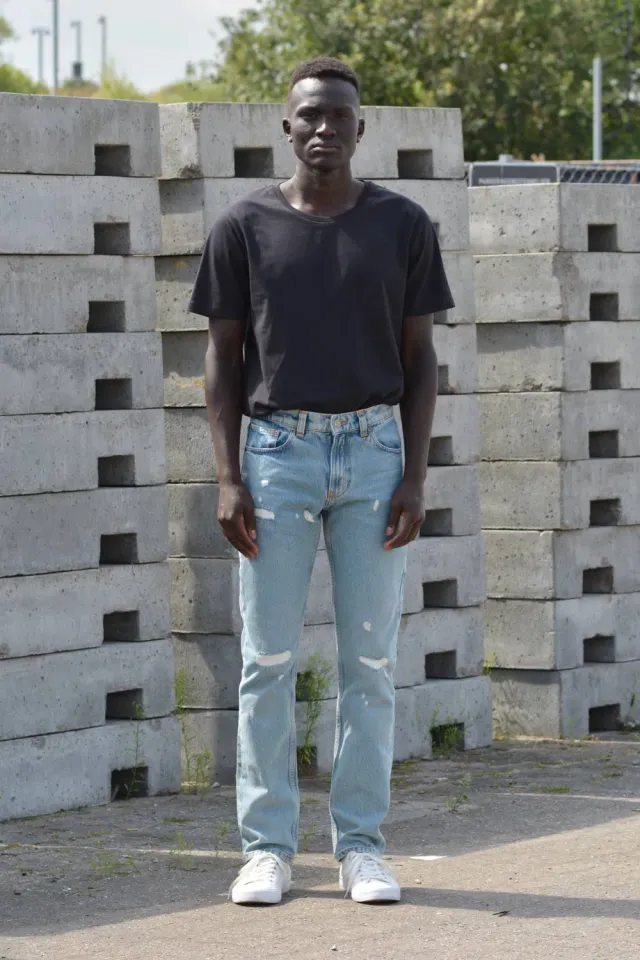 Organsk Element Arctic Revolt jeans lys vask ripped