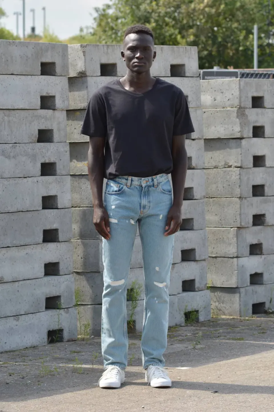 Organsk Element Arctic Revolt jeans lys vask ripped