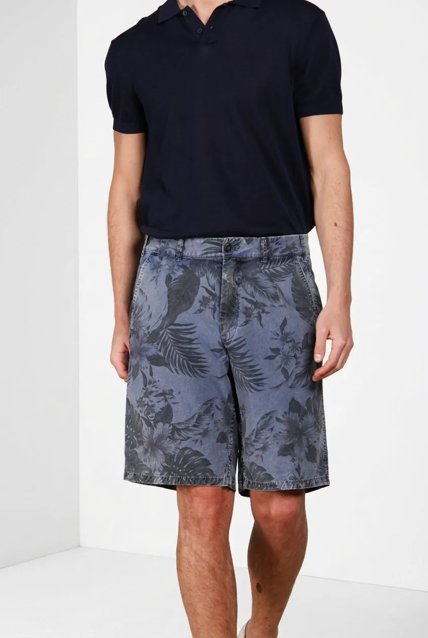 Mason's Denver M74 cargos shorts indigo print relaxed