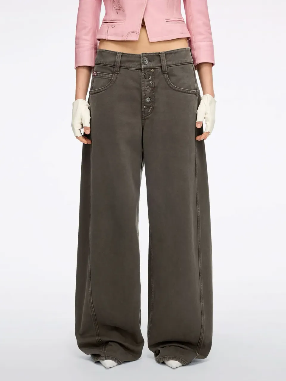 Miss Sixty Barrel jeans brune knapper foran