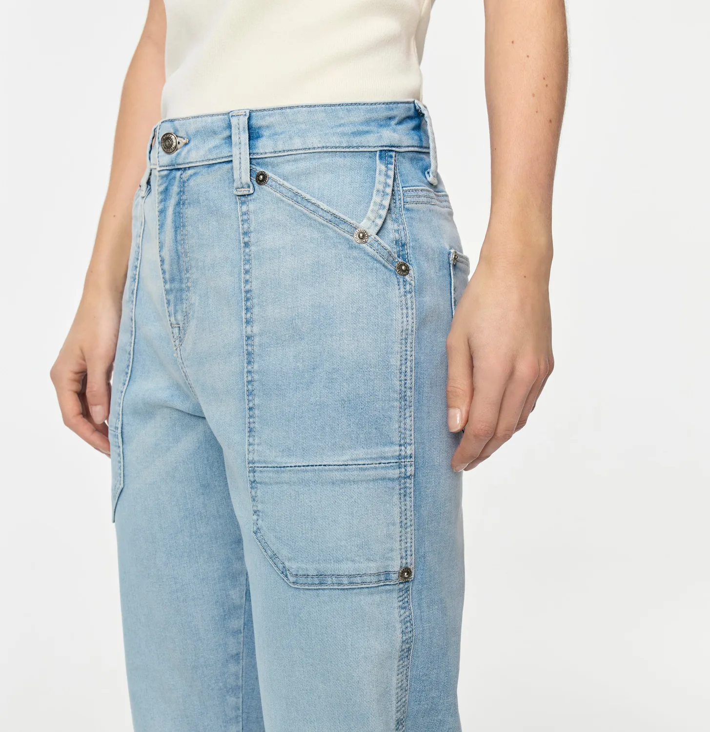 MAC Iowa Baggy jeans lyseblå cropped relaxed