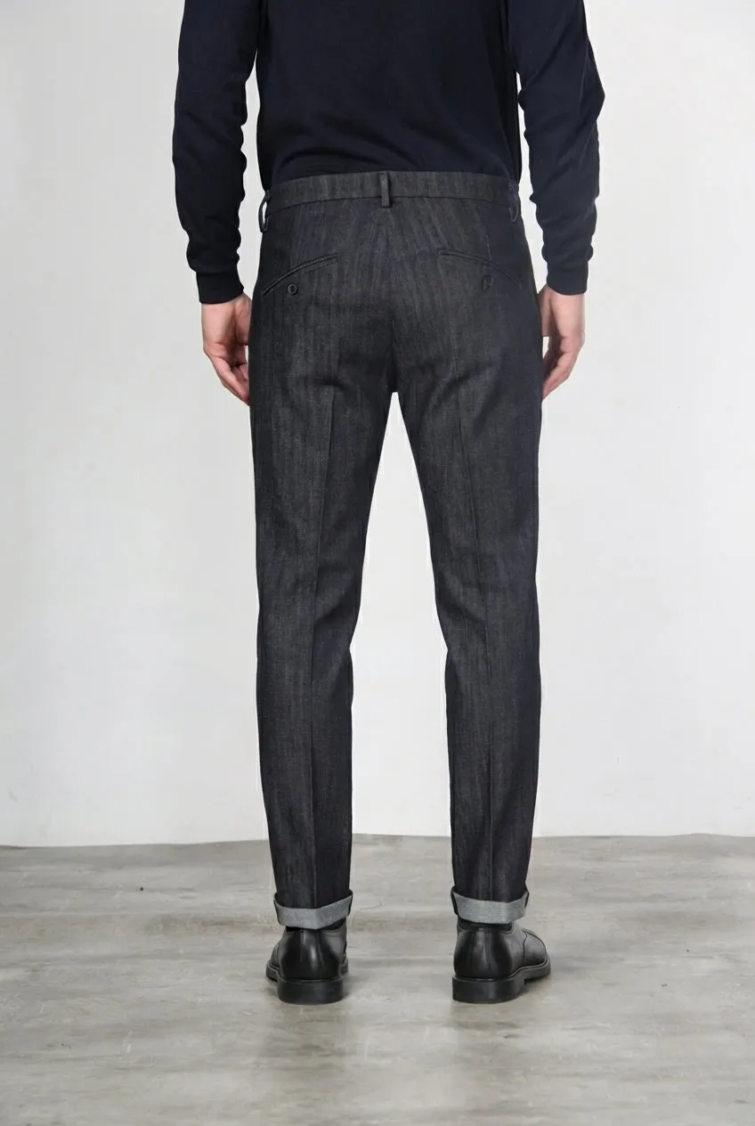 Mason's Osaka chino navy denim carrot fit